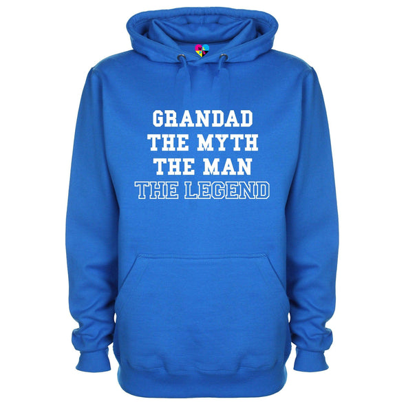 Grandad The Myth The Man The Legend Printed Hoodie - Mr Wings Emporium 