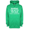 Grandad The Myth The Man The Legend Printed Hoodie - Mr Wings Emporium 