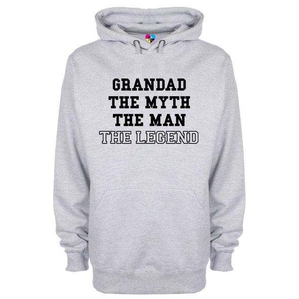 Grandad The Myth The Man The Legend Printed Hoodie - Mr Wings Emporium 