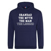 Grandad The Myth The Man The Legend Printed Hoodie - Mr Wings Emporium 