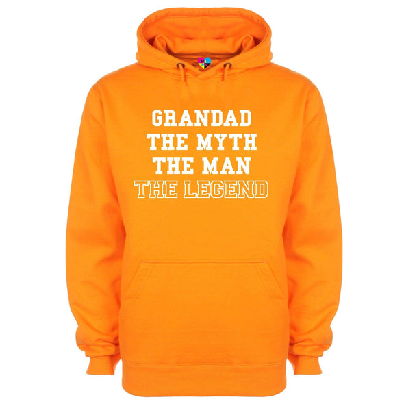 Grandad The Myth The Man The Legend Printed Hoodie - Mr Wings Emporium 