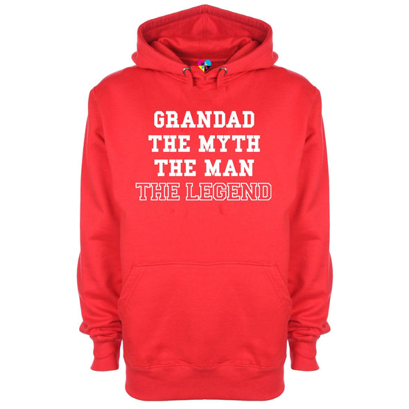 Grandad The Myth The Man The Legend Printed Hoodie - Mr Wings Emporium 