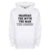 Grandad The Myth The Man The Legend Printed Hoodie - Mr Wings Emporium 