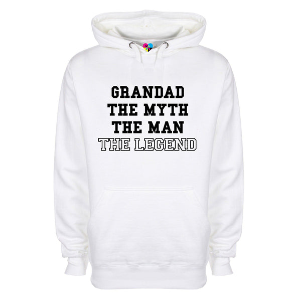 Grandad The Myth The Man The Legend Printed Hoodie - Mr Wings Emporium 