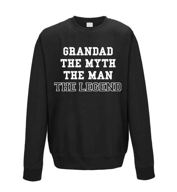 Grandad The Myth The Man The Legend Printed Sweatshirt - Mr Wings Emporium 