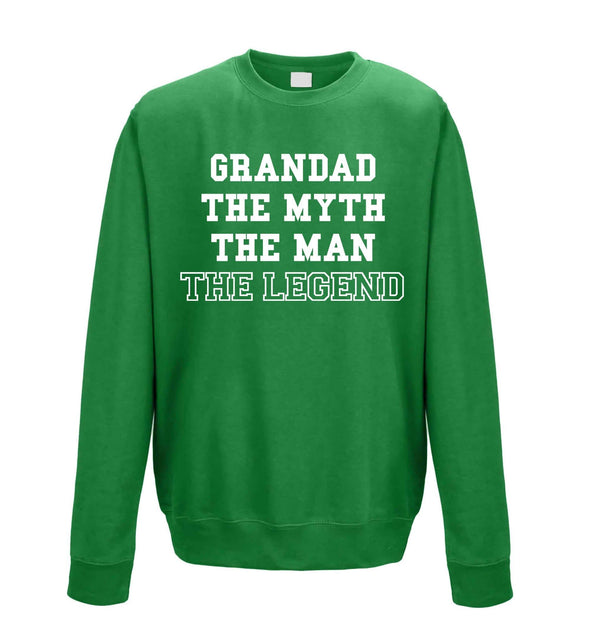 Grandad The Myth The Man The Legend Printed Sweatshirt - Mr Wings Emporium 