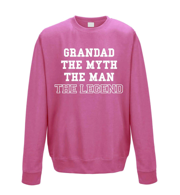 Grandad The Myth The Man The Legend Printed Sweatshirt - Mr Wings Emporium 