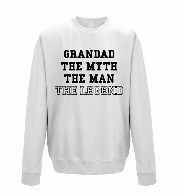 Grandad The Myth The Man The Legend Printed Sweatshirt - Mr Wings Emporium 