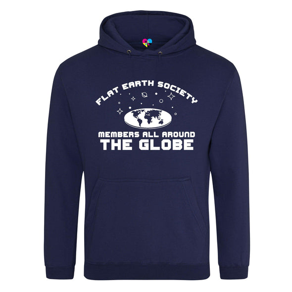 Flat Earth Society Has Members All Around The Globe Printed Hoodie - Mr Wings Emporium 