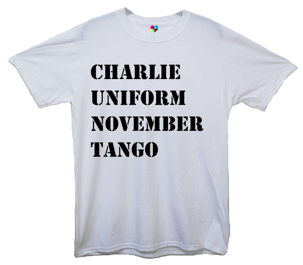 Charlie Uniform November Tango Pohnetic Alaphabet Printed T-Shirt - Mr Wings Emporium 