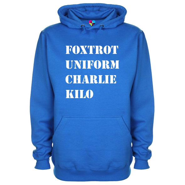 Foxtrot Uniform Charlie Kilo Phonetic Alaphabet Printed Hoodie - Mr Wings Emporium 