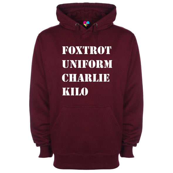 Foxtrot Uniform Charlie Kilo Phonetic Alaphabet Printed Hoodie - Mr Wings Emporium 