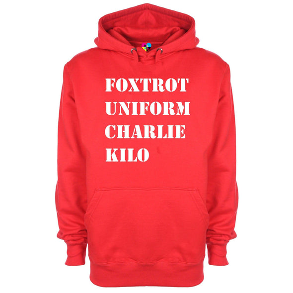 Foxtrot Uniform Charlie Kilo Phonetic Alaphabet Printed Hoodie - Mr Wings Emporium 