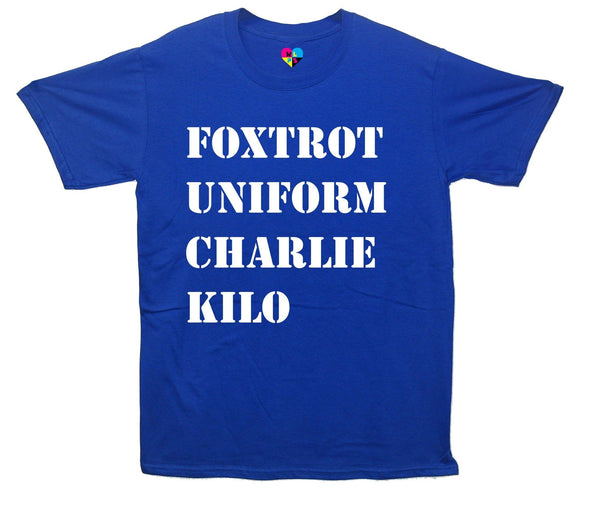 Foxtrot Uniform Charlie Kilo Pohnetic Alaphabet Printed T-Shirt - Mr Wings Emporium 