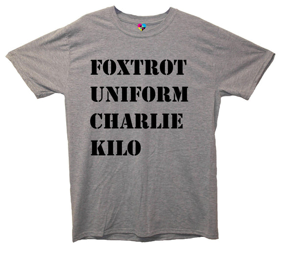 Foxtrot Uniform Charlie Kilo Pohnetic Alaphabet Printed T-Shirt - Mr Wings Emporium 