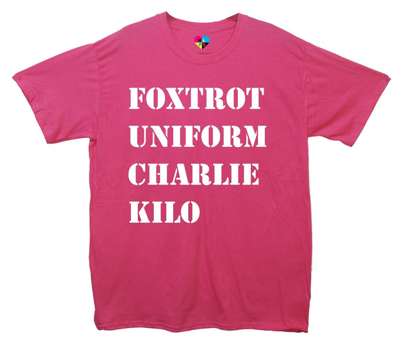 Foxtrot Uniform Charlie Kilo Pohnetic Alaphabet Printed T-Shirt - Mr Wings Emporium 