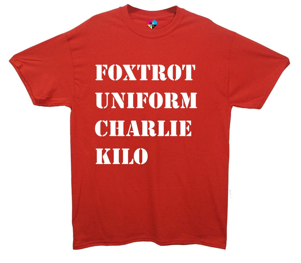 Foxtrot Uniform Charlie Kilo Pohnetic Alaphabet Printed T-Shirt - Mr Wings Emporium 