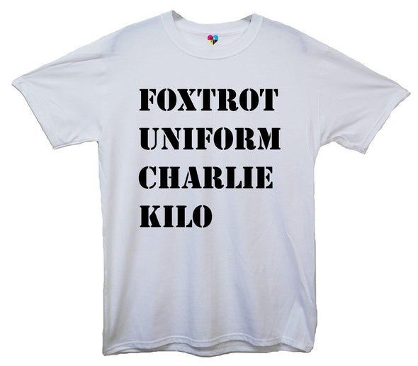 Foxtrot Uniform Charlie Kilo Pohnetic Alaphabet Printed T-Shirt - Mr Wings Emporium 