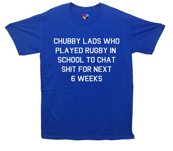 Chubby Lads Talking About Rugby Printed T-Shirt - Mr Wings Emporium 