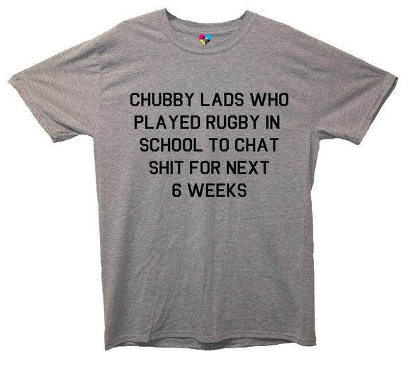 Chubby Lads Talking About Rugby Printed T-Shirt - Mr Wings Emporium 