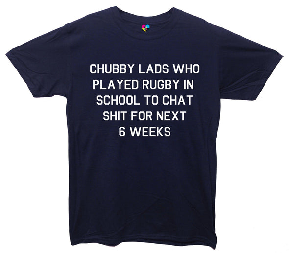 Chubby Lads Talking About Rugby Printed T-Shirt - Mr Wings Emporium 