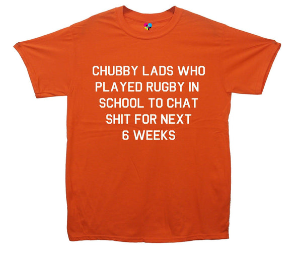 Chubby Lads Talking About Rugby Printed T-Shirt - Mr Wings Emporium 