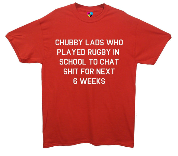 Chubby Lads Talking About Rugby Printed T-Shirt - Mr Wings Emporium 