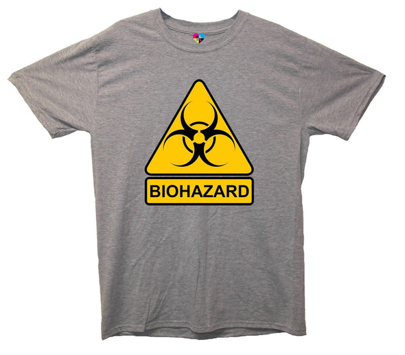 Biohazard Warning Sign Grey Printed T-Shirt