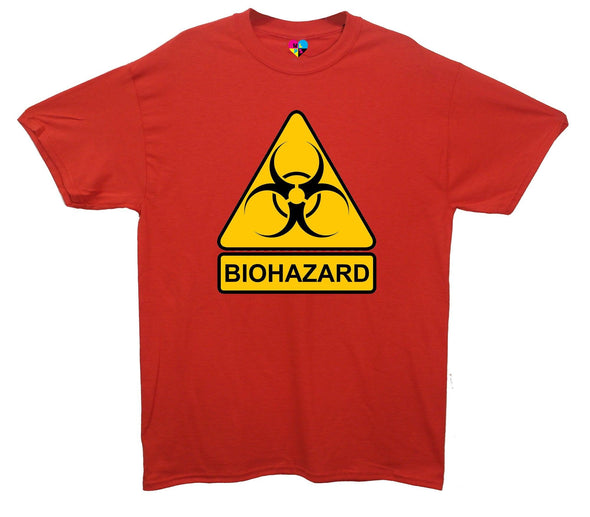 Biohazard Warning Sign Red Printed T-Shirt