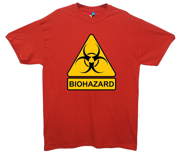 Biohazard Warning Sign Red Printed T-Shirt