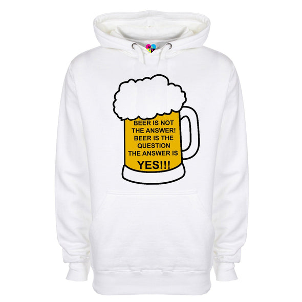 Beer Is Not The Answer It Is The Question Printed Hoodie - Mr Wings Emporium 