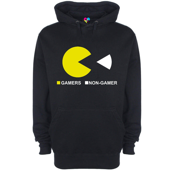 Gamers Non-Gamers Pie Chart Printed Hoodie - Mr Wings Emporium 