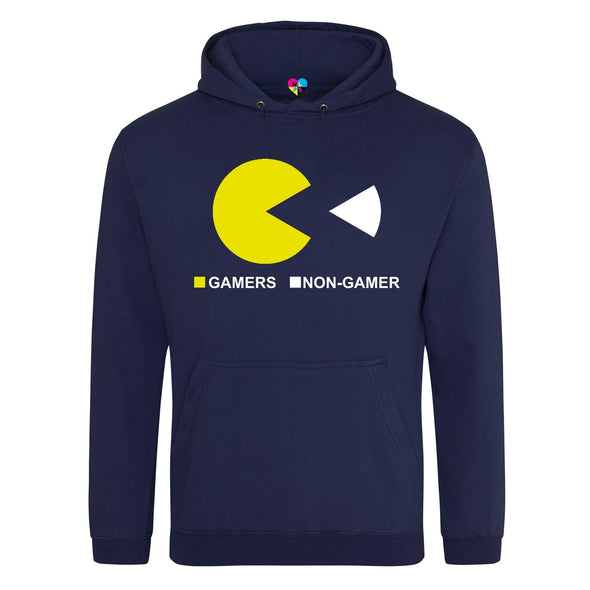 Gamers Non-Gamers Pie Chart Printed Hoodie - Mr Wings Emporium 