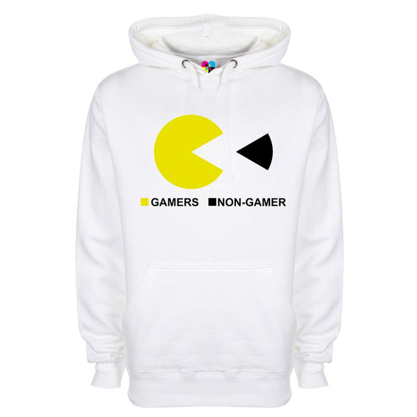 Gamers Non-Gamers Pie Chart Printed Hoodie - Mr Wings Emporium 