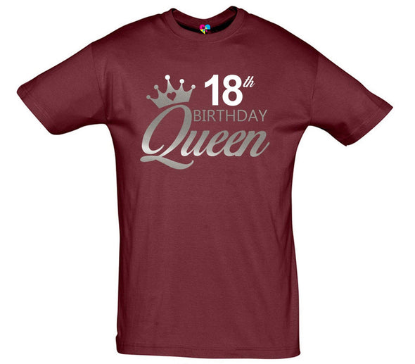 Custom Age Birthday Queen Printed T-Shirt - Mr Wings Emporium 