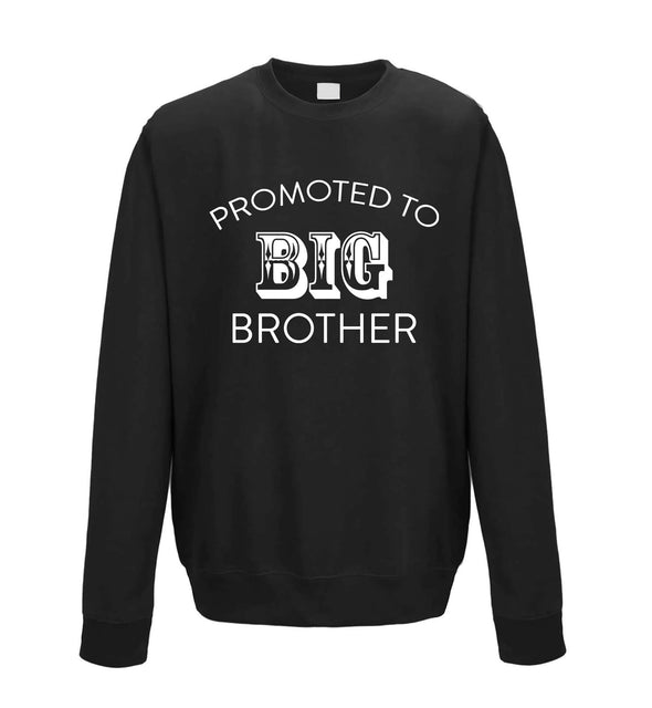 Promoted To Big Brother Black Printed Sweatshirt