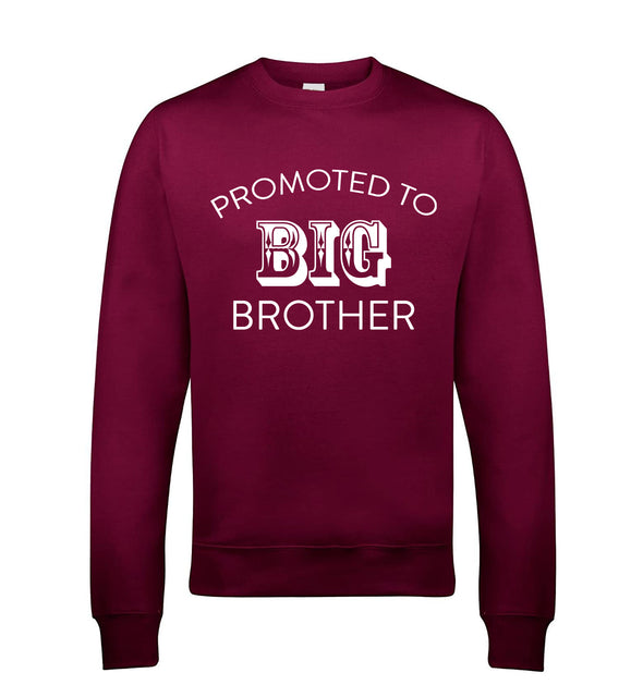 Promoted To Big Brother Burgundy Printed Sweatshirt