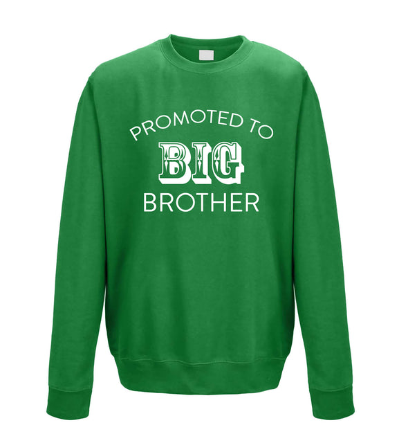 Promoted To Big Brother Green Printed Sweatshirt