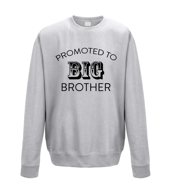 Promoted To Big Brother Grey Printed Sweatshirt