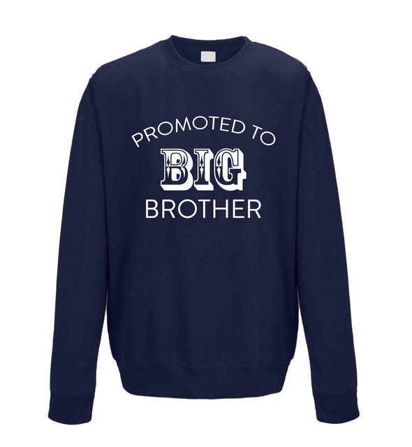 Promoted To Big Brother Navy Printed Sweatshirt