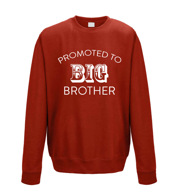 Promoted To Big Brother Red Printed Sweatshirt