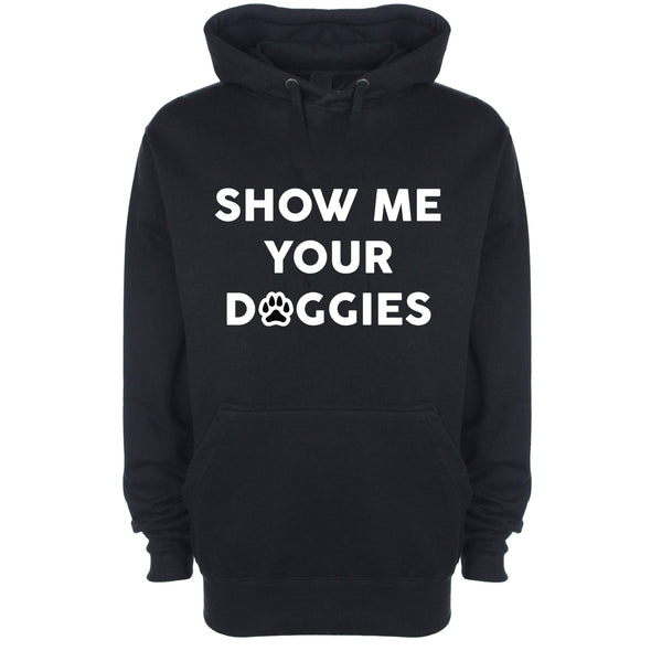 Show Me Your Doggies Black Printed Hoodie