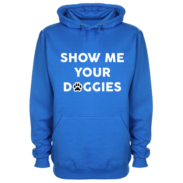 Show Me Your Doggies Blue Printed Hoodie