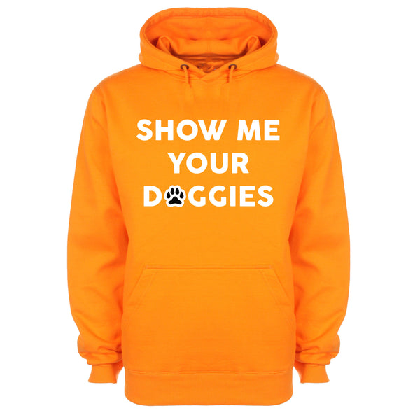 Show Me Your Doggies Orange Printed Hoodie