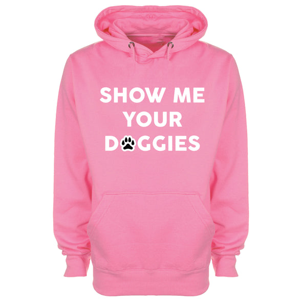 Show Me Your Doggies Pink Printed Hoodie