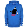 Kitty With A Knife, What! Blue Printed Hoodie
