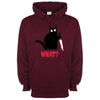 Kitty With A Knife, What! Burgundy Printed Hoodie