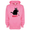 Kitty With A Knife, What! Pink Printed Hoodie