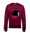 Kitty With A Knife, What! Burgundy Printed Sweatshirt