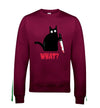 Kitty With A Knife, What! Burgundy Printed Sweatshirt